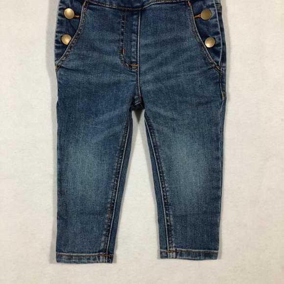 NEW J.Crew Crewcuts Girls Kids 2 Denim Jean Bib Overalls Blue #H6614 NWT $70 - Picture 3 of 9